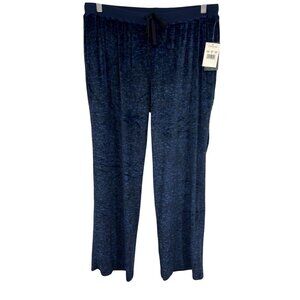 Laura Ashley Womens Navy Heather Lounge Pants Size Medium M Velour Comfort New
